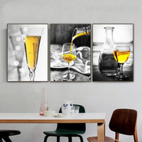 Alcoholic Drink Abstract Beverage Modern Painting Image Canvas Print for Room Wall Ornament