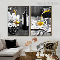 Beer Abstract Beverage Modern Painting Image Canvas Print for Room Wall Onlay