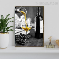 Wine Bottle Abstract Beverage Modern Painting Image Canvas Print for Room Wall Adornment