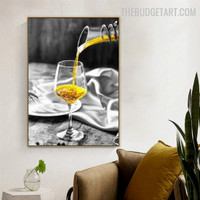 Hard Drink Abstract Beverage Modern Painting Image Canvas Print for Room Wall Garniture