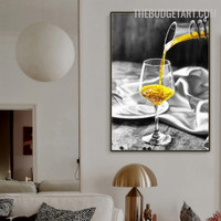 Hard Drink Abstract Beverage Modern Painting Image Canvas Print for Room Wall Getup