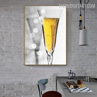 Whiskey Glass Abstract Beverage Modern Painting Image Canvas Print for Room Wall Flourish