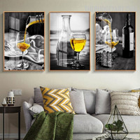 Wine Abstract Beverage Modern Painting Image Canvas Print for Room Wall Drape