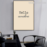 Hello Sunshine Abstract Typography Modern Painting Image Canvas Print for Room Wall Decor