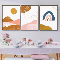Dust Lines Abstract Scandinavian Modern Painting Image Canvas Print for Room Wall Onlay
