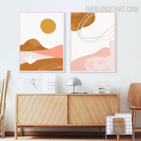 Daystar Mount Abstract Scandinavian Modern Painting Image Canvas Print for Room Wall Illumination