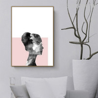 Black Woman Abstract Figure Modern Painting Image Canvas Print for Room Wall Flourish