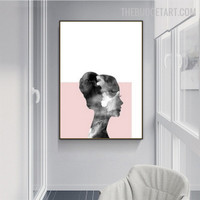 Black Woman Abstract Figure Modern Painting Image Canvas Print for Room Wall Garniture