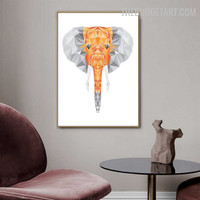 Elephant Abstract Animal Modern Painting Photo Canvas Print for Room Wall Equipment