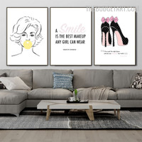 Girl World Abstract Typography Modern Painting Photograph Canvas Print for Room Wall Illumination
