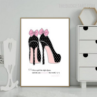 Fashion Heels Abstract Typography Modern Painting Photo Canvas Print for Room Wall Embellishment