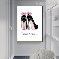 Fashion Heels Abstract Typography Modern Painting Photo Canvas Print for Room Wall Getup