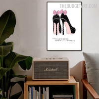Fashion Heels Abstract Typography Modern Painting Photo Canvas Print for Room Wall Outfit