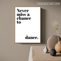 Dance Abstract Typography Modern Painting Photo Canvas Print for Room Wall Embellishment