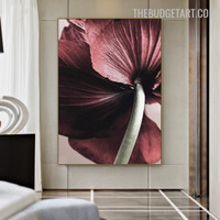 Redness Anemone Abstract Botanical Modern Painting Picture Canvas Print for Room Wall Illumination