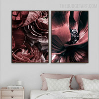 Ruddiness Anemone Abstract Botanical Modern Painting Photo Canvas Print for Room Wall Outfit