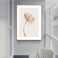 Beige Bloom Abstract Watercolor Modern Painting Picture Canvas Print for Room Wall Tracery