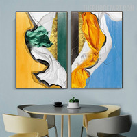 Colorful Marble Abstract Nordic Modern Painting Picture Canvas Print for Room Wall Finery