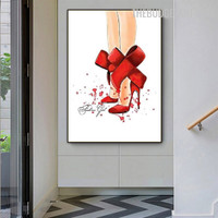 Red Heels Abstract Fashion Modern Painting Image Canvas Print for Room Wall Trimming