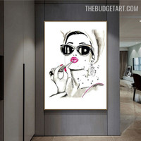 Female Makeup Abstract Fashion Modern Painting Pic Canvas Print for Room Wall Embellishment