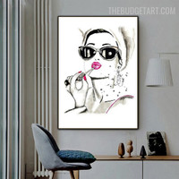 Female Makeup Abstract Fashion Modern Painting Pic Canvas Print for Room Wall Equipment