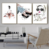 Raiment Abstract Fashion Modern Painting Picture Canvas Print for Room Wall Adornment