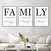 Family Love Abstract Typography Modern Painting Picture Canvas Print For Room Wall Décor