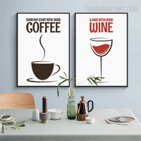 Good Wine Abstract Typography Modern Painting Picture Canvas Print for Room Wall Décor