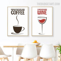 Good Wine Abstract Typography Modern Painting Picture Canvas Print for Room Wall Outfit
