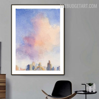 Pink Cloud Abstract Landscape Modern Painting Picture Canvas Print for Room Wall Outfit