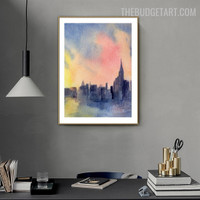 New York Skyline Abstract Landscape Modern Painting Image Canvas Print for Room Wall Disposition