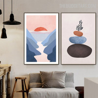 Silicas Abstract Scandinavian Modern Painting Photo Canvas Print for Room Wall Tracery