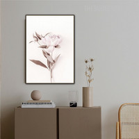 Peony Leafage Abstract Botanical Modern Painting Picture Canvas Print for Room Wall Drape