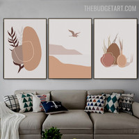 Blemish Hazel Abstract Scandinavian Modern Painting Image Canvas Print for Room Wall Tracery