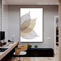 Elderberry Leaf Abstract Botanical Modern Painting Photo Canvas Print for Room Trimming