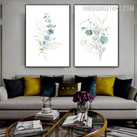 Eucalyptus Leaves Abstract Botanical Modern Painting Photo Canvas Print for Room Wall Equipment