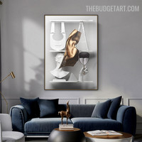 Sculpture Design Marble Abstract Modern Painting Picture Canvas Print for Room Wall Drape