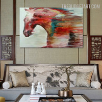 Equus Caballus Abstract Animal Handmade Acrylic Canvas Painting for Room Wall Art Decor
