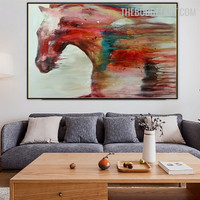 Equus Caballus Abstract Animal Handmade Canvas Painting for Room Wall Drape