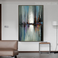 Smudge Reflection Abstract Contemporary Handmade Texture Canvas Painting for Room Wall Ornamentation