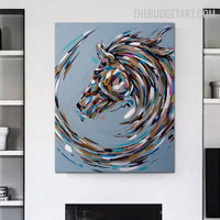 Hackney Abstract Animal Handmade Knife Canvas Painting for Room Wall Decor