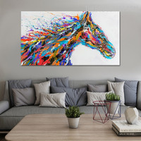 Studhorse Abstract Animal Handmade Texture Canvas Painting for Room Wall Garnish Studhorse Abstract Animal Handmade Texture Canvas Painting for Room Wall Garnish