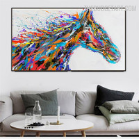 Studhorse Abstract Animal Handmade Texture Canvas Painting for Room Wall Getup