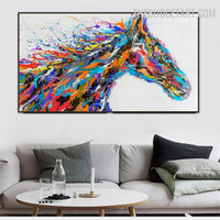 Studhorse Abstract Animal Handmade Texture Canvas Painting for Room Wall Getup Studhorse Abstract Animal Handmade Texture Canvas Painting for Room Wall Getup