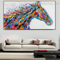 Studhorse Abstract Animal Handmade Texture Canvas Painting for Room Wall Flourish