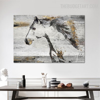 Equine Abstract Animal Handmade Texture Canvas Painting for Room Wall Decor