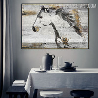 Equine Abstract Animal Handmade Texture Canvas Painting for Room Wall Illumination