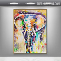 Jumbo Abstract Animal Handmade Texture Canvas Painting for Room Wall Adornment