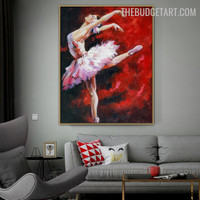 Dance Distaff Abstract Figure Handmade Knife Canvas Painting for Room Wall Embellishment