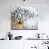 Hammer Horse Abstract Animal Handmade Texture Canvas Painting for Room Wall Equipment